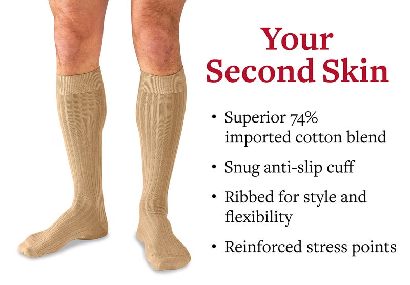 BoardroomSocks Cotton Dress Socks for Men â€“ Knee High Mens Khaki Executive Socks â€“ Classic Over the Calf Dress Socks by Boardroom Socks - Image 5